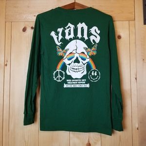 Vans Opposites Unite Rainbow Skull Butterflies Graphics Long Sleeve T-Shirt